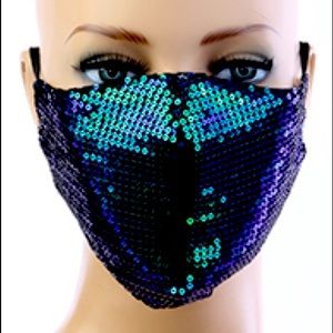 Green Sequins Mask